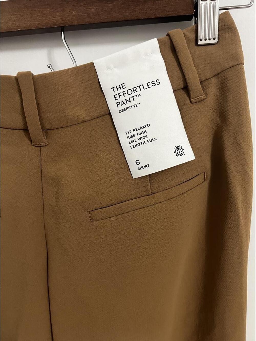 Aritzia The Effortless Pant - Crepette | Brown | Size 6 Short / High Rise - Picture 5 of 7